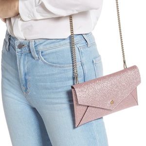 NWT Kate Spade Burgess Court Rose Gold Crossbody Clutch